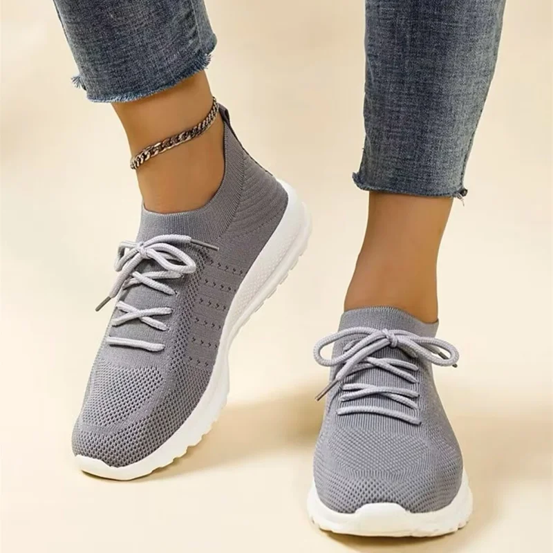 Купи Women Sneakers Running Shoes Fashion Lace Up Platform Shoes Size 43 Mesh Casual Sports Shoes Woman Vulcanize Shoes за 998 рублей в магазине AliExpress