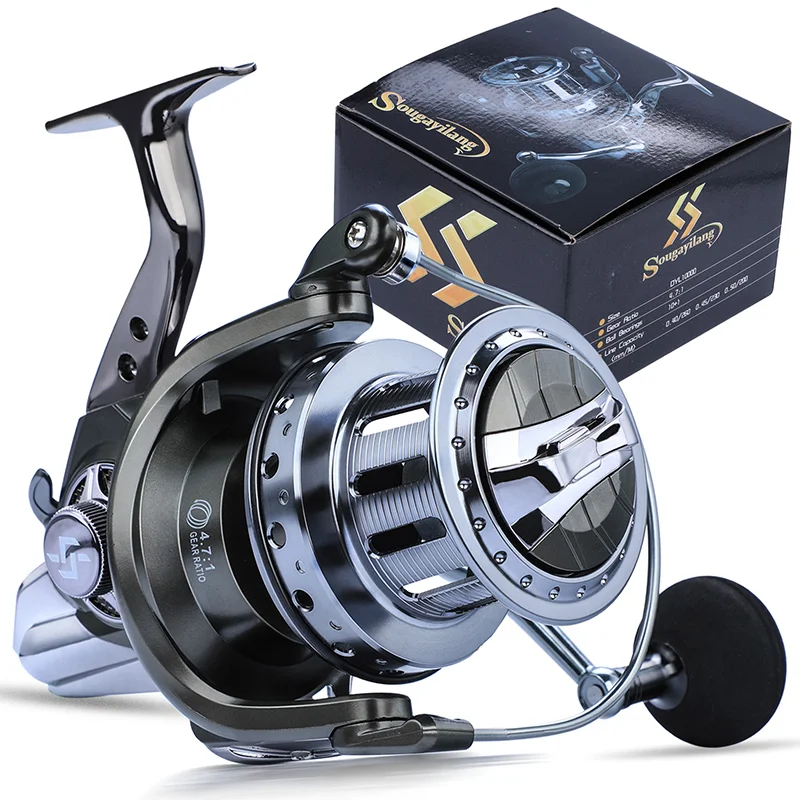 

Sougayilang 10000 Full Metal Spinning Fishing Reel 10+1BB 11+1BB 30KG Max Drag Power Reel for Saltwater Trolling Surf Fishing