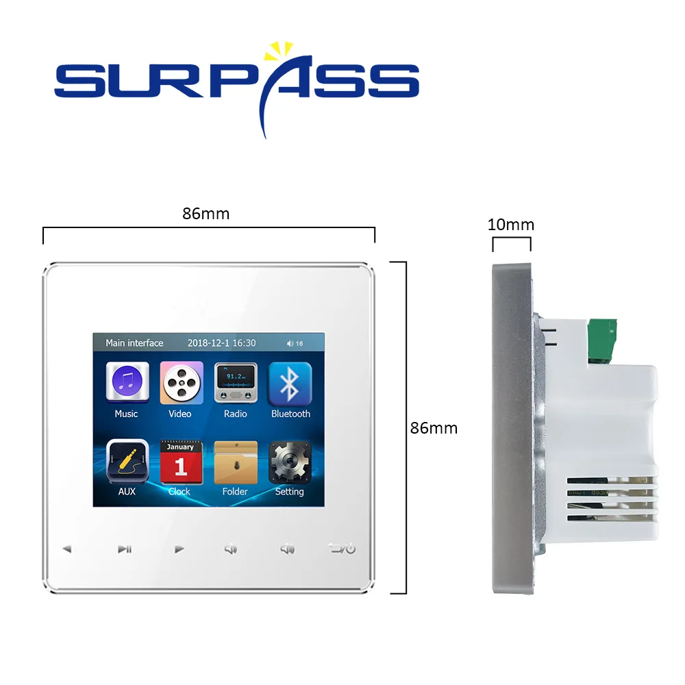 Настенный Hi-Fi стереоусилитель с сенсорной кнопкой 2 8 дюйма | Электроника