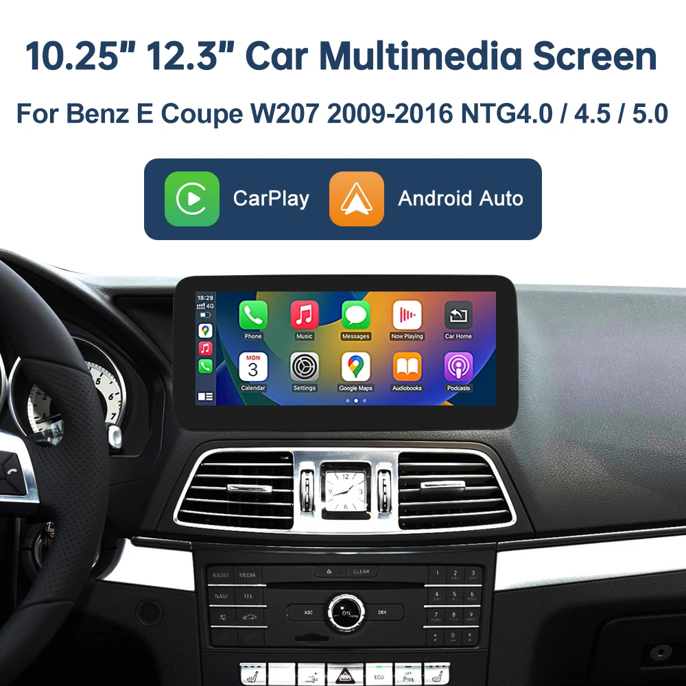 Беспроводной автомобильный экран CarPlay Android для Mercedes-Benz E Coupe W207 2009-2016 NTG4.0 NTG4.5 NTG5.0 LHD