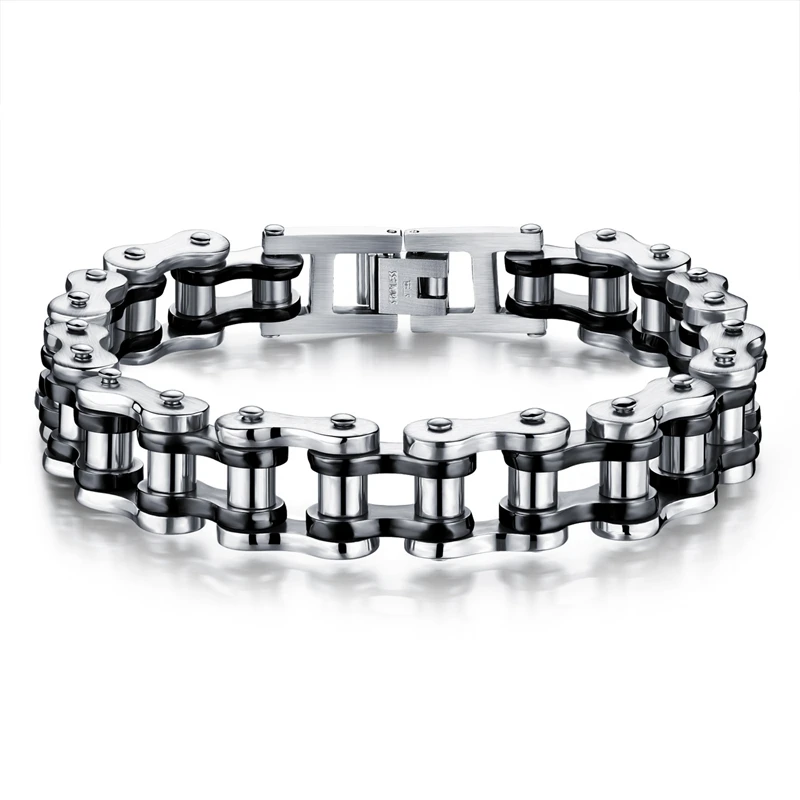

Wholesale Stainless Steel Bicycle Chain Link Men Male Charm Bracelets Classic Outdoor Sporty Cuff Bangles Jewelry Gift