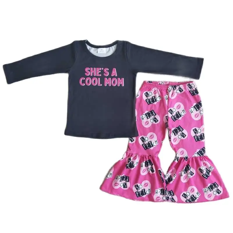 

Одежда для девочек 6 B1-32, длинные брюки с длинным рукавом и надписью