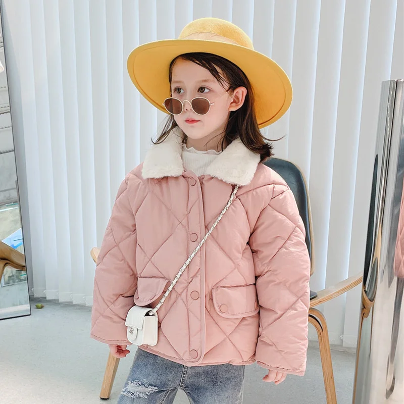 

Girls Coat Down Jacket Cotton Outwear Overcoat 2022 Princess Warm Thicken Plus Velvet Winter Breathable Children's Clothing