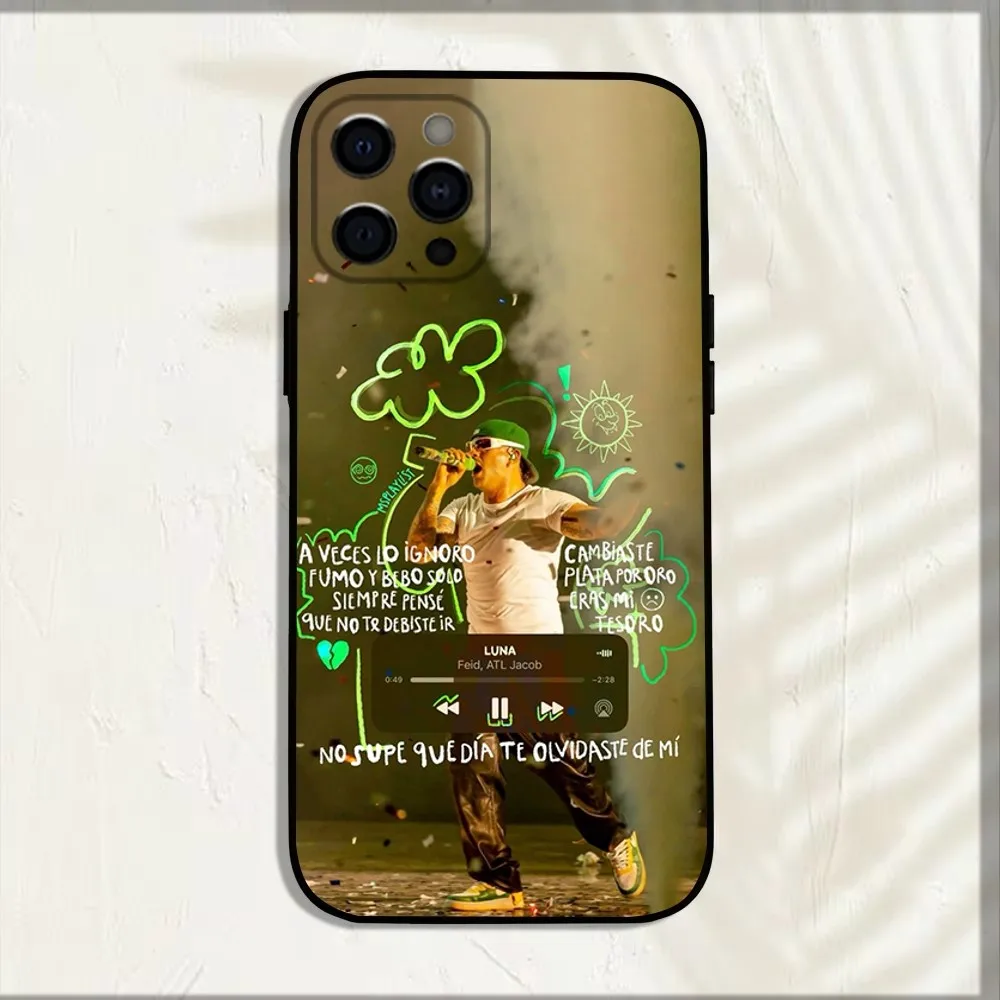 Чехол для телефона Singer F-Feid Ferxxo SIXDO iPhone 16 15 14 13 12 11 Pro X XS Max XR Plus мягкий черный
