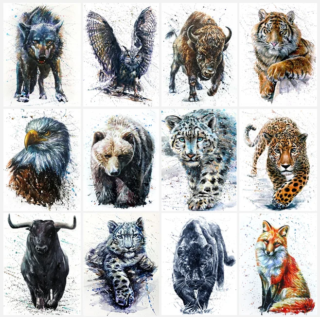 

5D алмазная живопись «сделай сам», животное, тигр, волк, сова, вышивка, Набор для вышивки крестиком, Ручная инкрустация, подарки, домашнее наст...