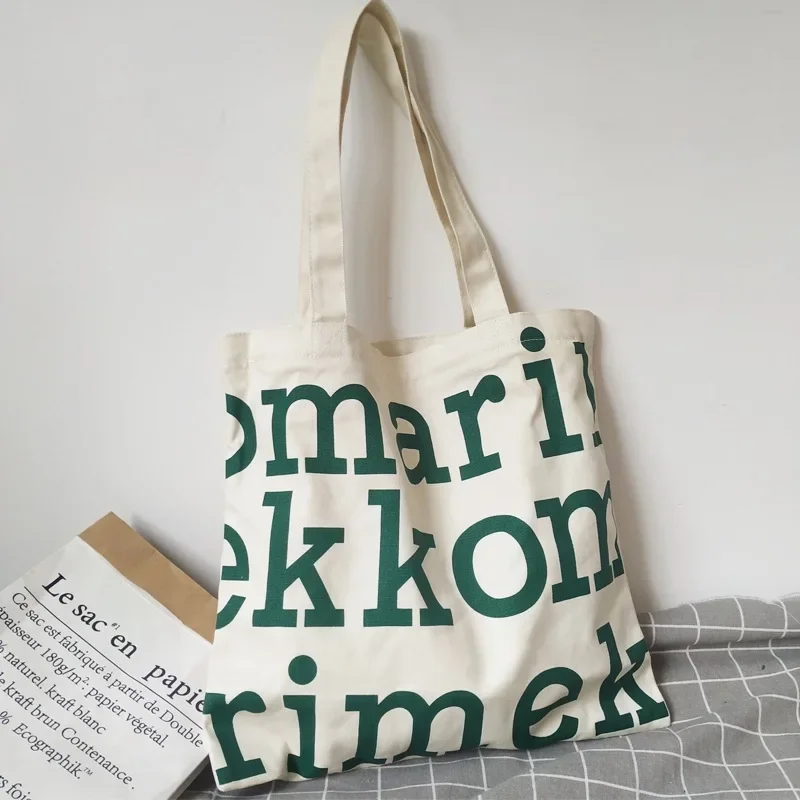 

Women Alphabet Canvas Shoulder Bags Female Casual Letter Printed Tote Handbags Large Capacity Cotton Cloth Shopping School Bag