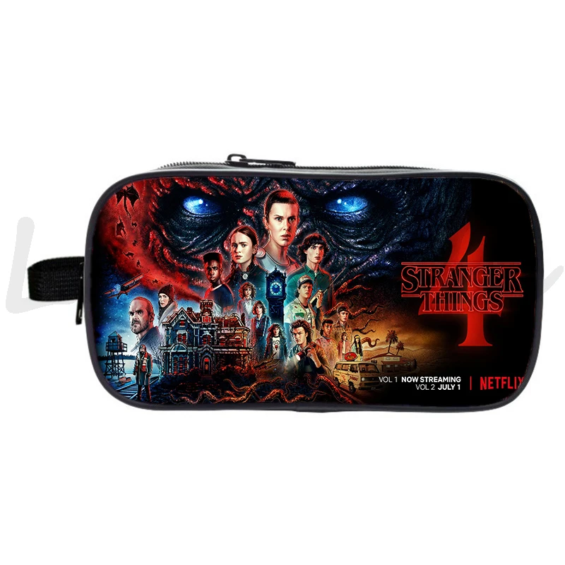 

Stranger Things 4 Double Layer Pencil Case Students Boys Girls Pencil Box Kids Stranger Things Pen Bag Zipper Stationery Bags