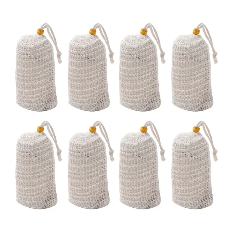 40-упаковок мешков для отшелушивания мыла сизалевая сетчатая сумка мешок с