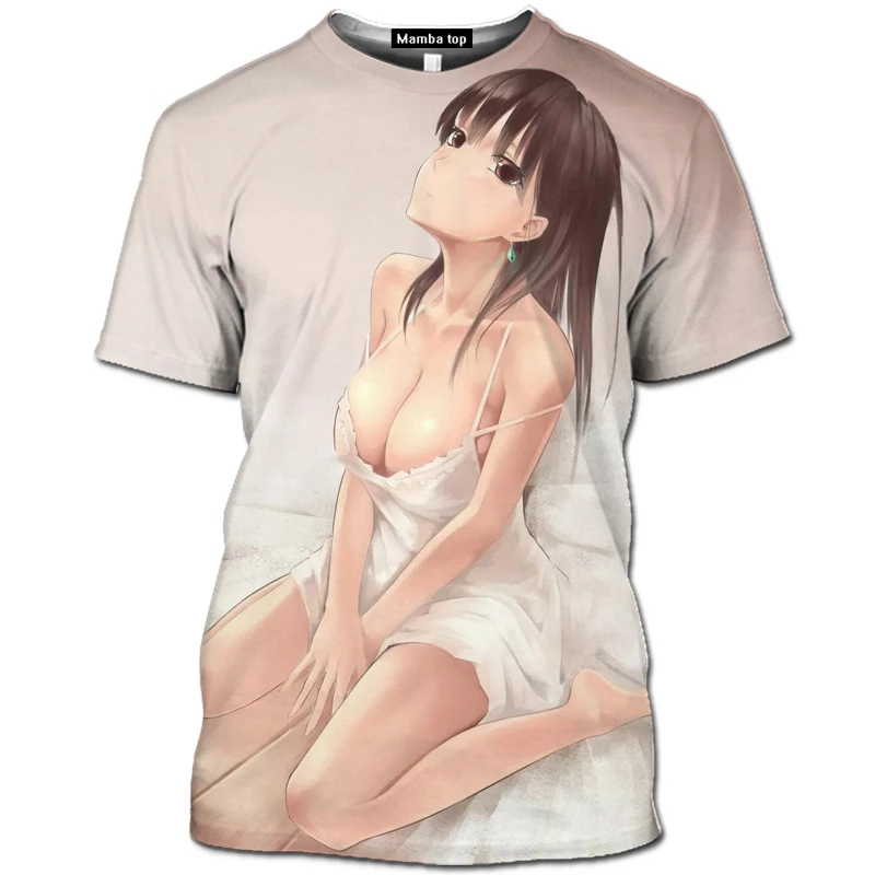 

Топ Mamba 3D Senpai Kawaii с коротким рукавом, рубашка Hentai, сексуальный мужской бикини с аниме девушкой, красивые мужские футболки, повседневный косплей, Loli Waifu
