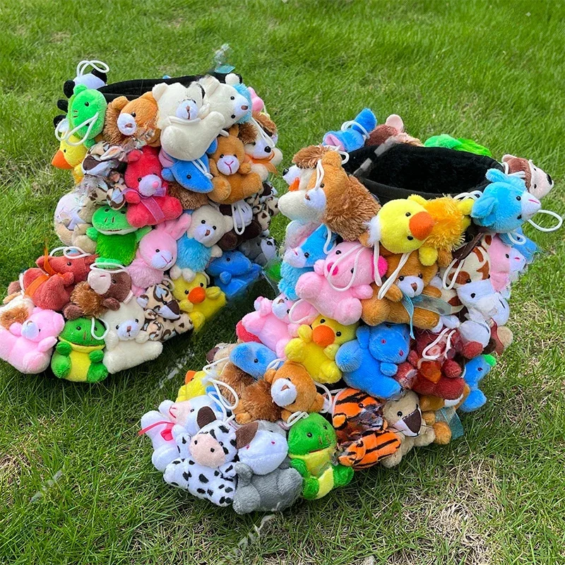 Взрослый Детский плюшевый мишка зимняя обувь для мамы и меня мягкие животные