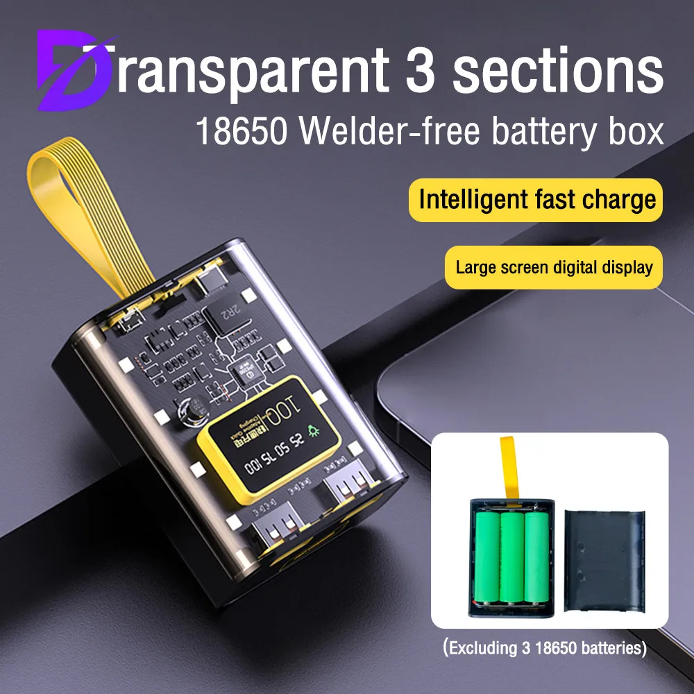 

DIY Power Bank with Night Light Make Your Own External Battery Pack 2 Output 2 Input Battery Not Include