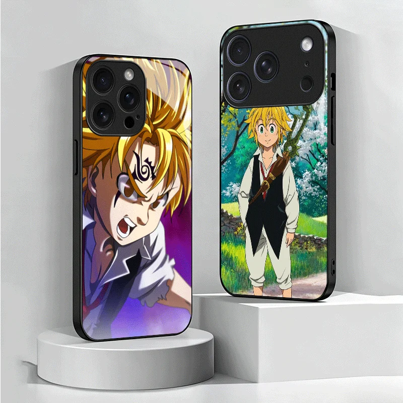 Фото Чехол для телефона из закаленного стекла Seven D-Deadlys Sins Meliodas для iPhone 13 14 15 16 17 Pro Max 17E 16E 12 11 XS 7 Plus, противоударный №1
