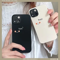 simple smiley face expression case for iphone 11 12 13 pro max case xs x xr xr 7 8 6 plus se anti shock back phone cover shell