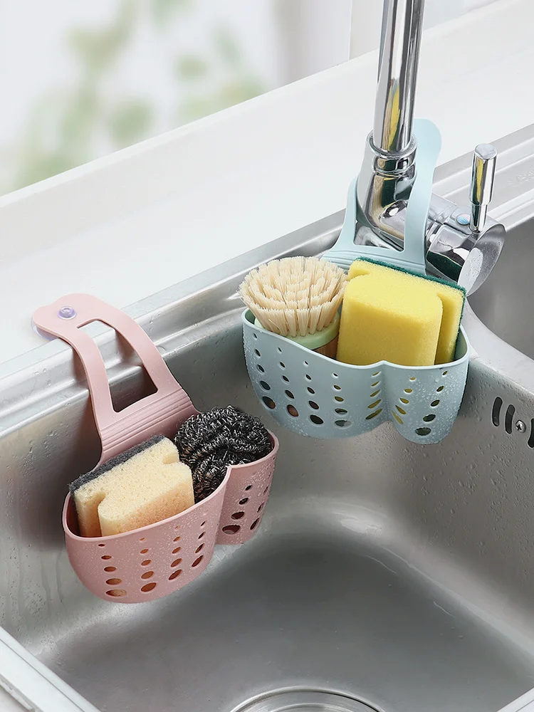 

suction Household cup type drain hanging bag kitchen supplies sink storage hanging basket sink faucet rack drain rack