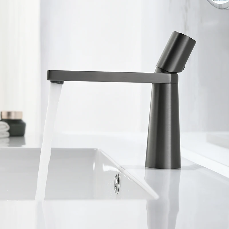 

Short Black All Copper White Minimalist Faucets,Toilet Basin Faucet Black,Household Brass Table Basin,Hot And Cold Bathroom Fauc