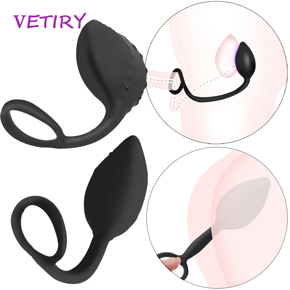 Мужской мастурбатор для массажа простаты, Анальная пробка для задержки эякуляции, интимные изделия, кольцо для пениса