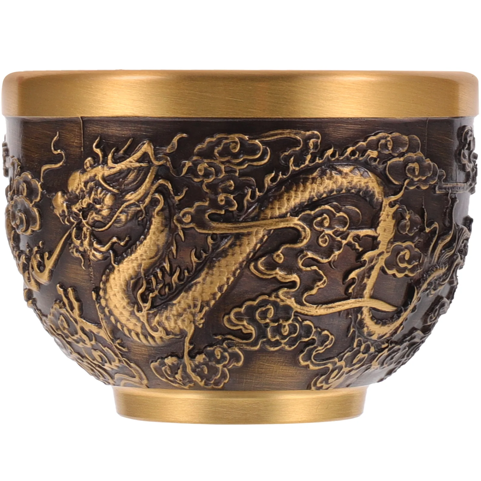 

Teacup Brass Chinese Style Retro Dragon Pattern Espresso Mugs Flagon Household Copper Office Decor