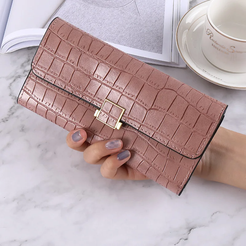 Women's Wallet Long Hand Purse Solid Color PU Ultra-thin Multi-card Slot Large-capacity Wallet Luxury Brand Leather wallet