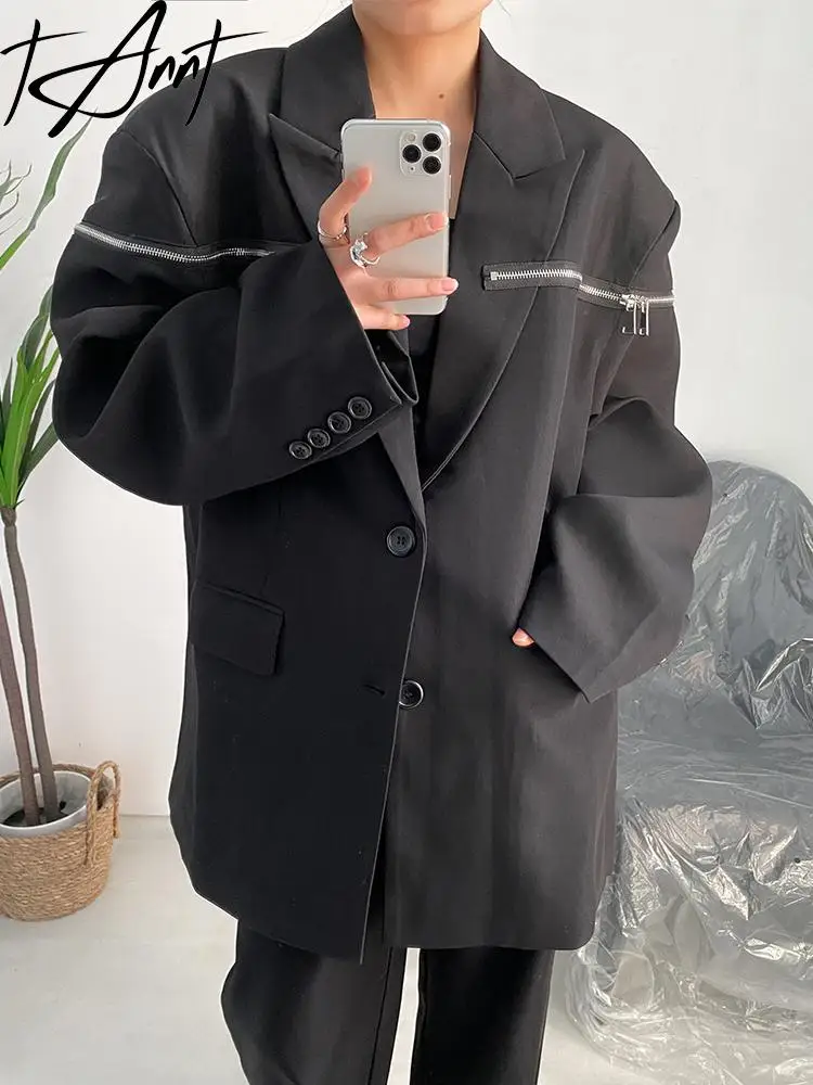 

Женский блейзер в стиле пэчворк, черные пиджаки и куртки, винтажные модные черные женские блейзеры 2023, новый свободный костюм, пальто