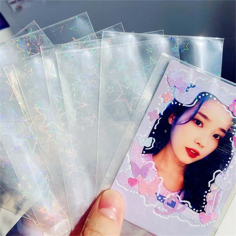 

10pcs Kpop Postcard Protector Laser Photo Albums Sleeves For Women Men ID Credit Card Holder PVC Transparent Business Card Bag