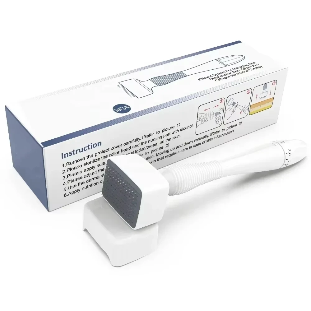 Фото 140A Derma Stamp Microneedling Роликовый массажер для лица Регулируемая титановая длина иглы Уход за кожей Уход за бородой Волосы на коже головы №2