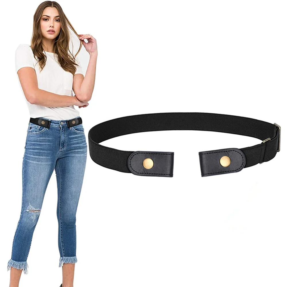 

New Men Women Universal Jeans Belt Without Trace Elastic Casual Invisible Elastic Women's Punch-Free Decorative Lazy Belt 1PCS