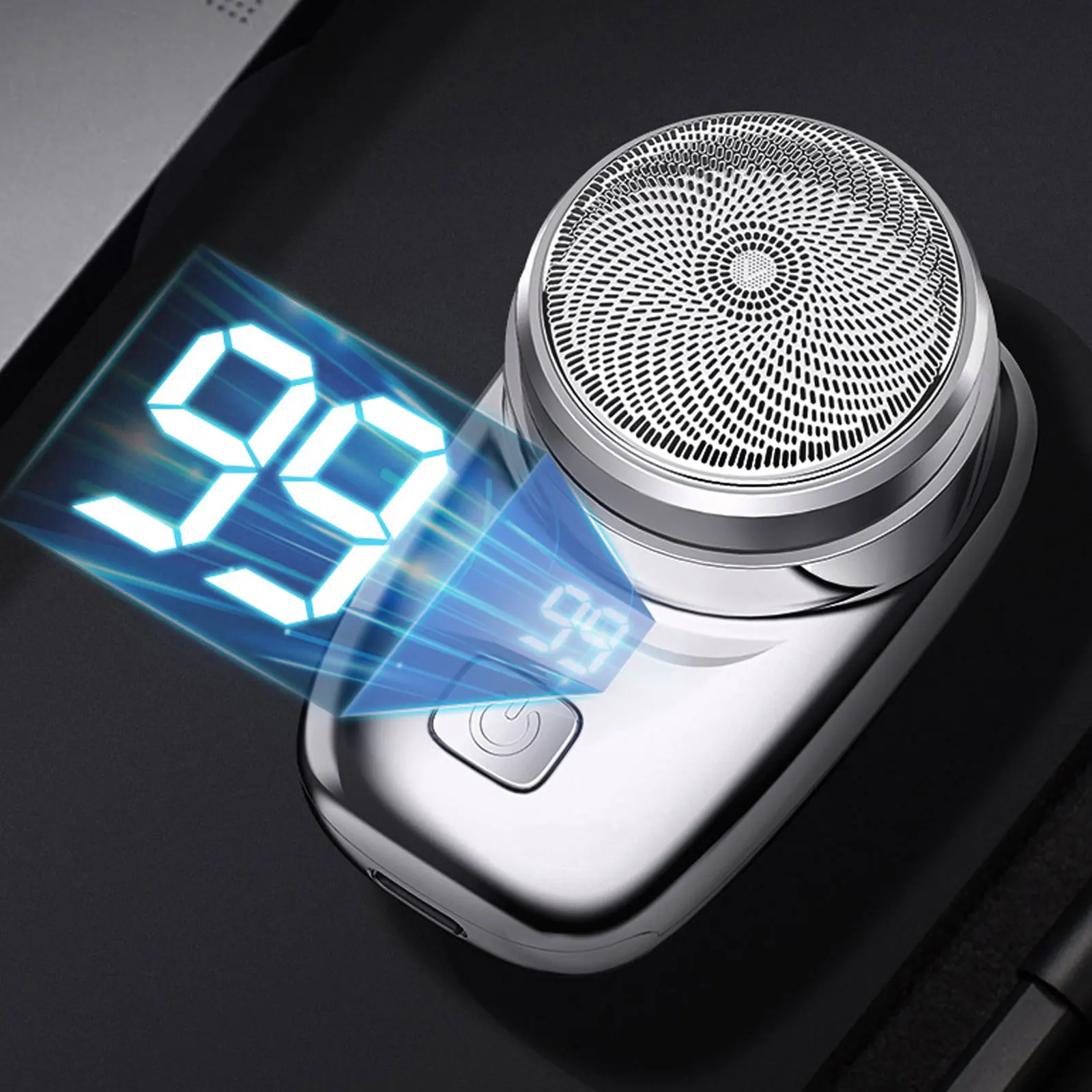 

Mini Electric Razor with Power Display USB Rechargeable Mini Shaver Waterproof Pocket Razor Wet and Dry Portable Shaver