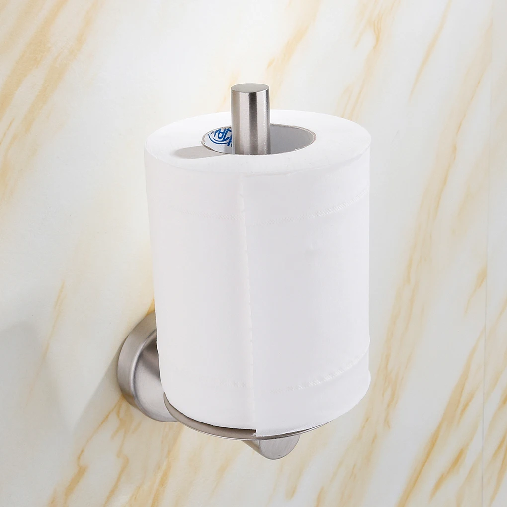 

Silver Stainless Steel Stick Type Roll Paper Holder Shelf Kitchen Bathroom Toilet Backyard Tissue Stand Accessories