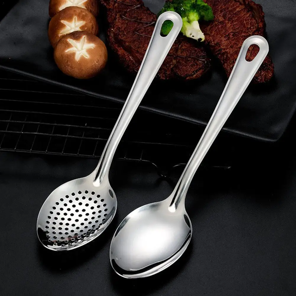 Stainless Steel Strainer Spoon Kitchen Colander Spoon Colander Skimmer Scoop Serving Perforated Strainer Spoon Kitchen Accessory