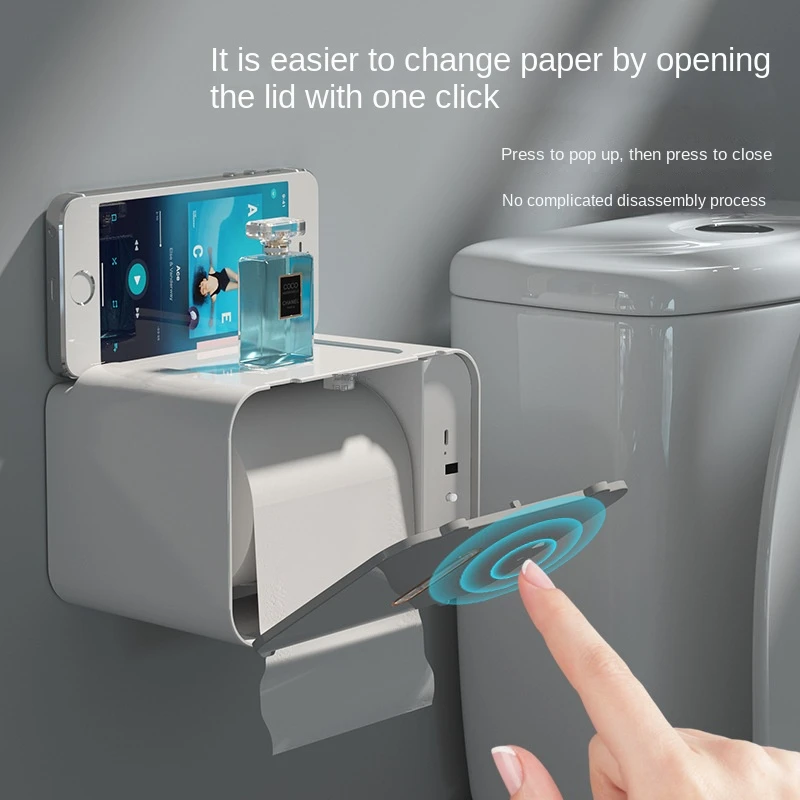 

Туалетный бумажный ящик, индукционный автоматический выход бумаги, без перфорации, водонепроницаемый настенный бумажный рулон, бумажный ящик