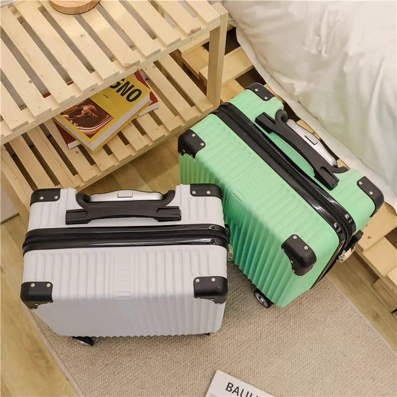 Solid Color Niche Design Mini Fashion Boarding Box Universal Wheel Trolley Lightweight Small Travel Password Case