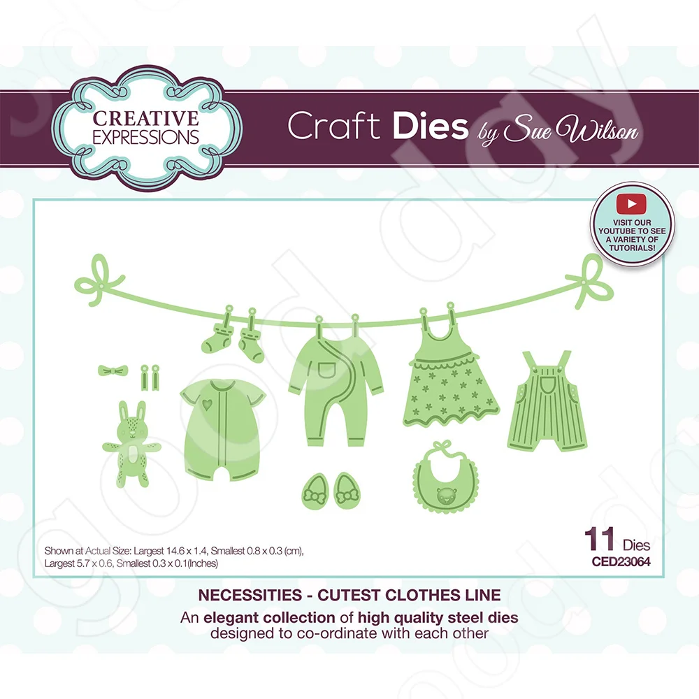 

2023 New Cutest Clothes Line Craft Metal Cutting Dies Scrapbook Diary Decoration Embossing Template Diy Greeting Card Handmade