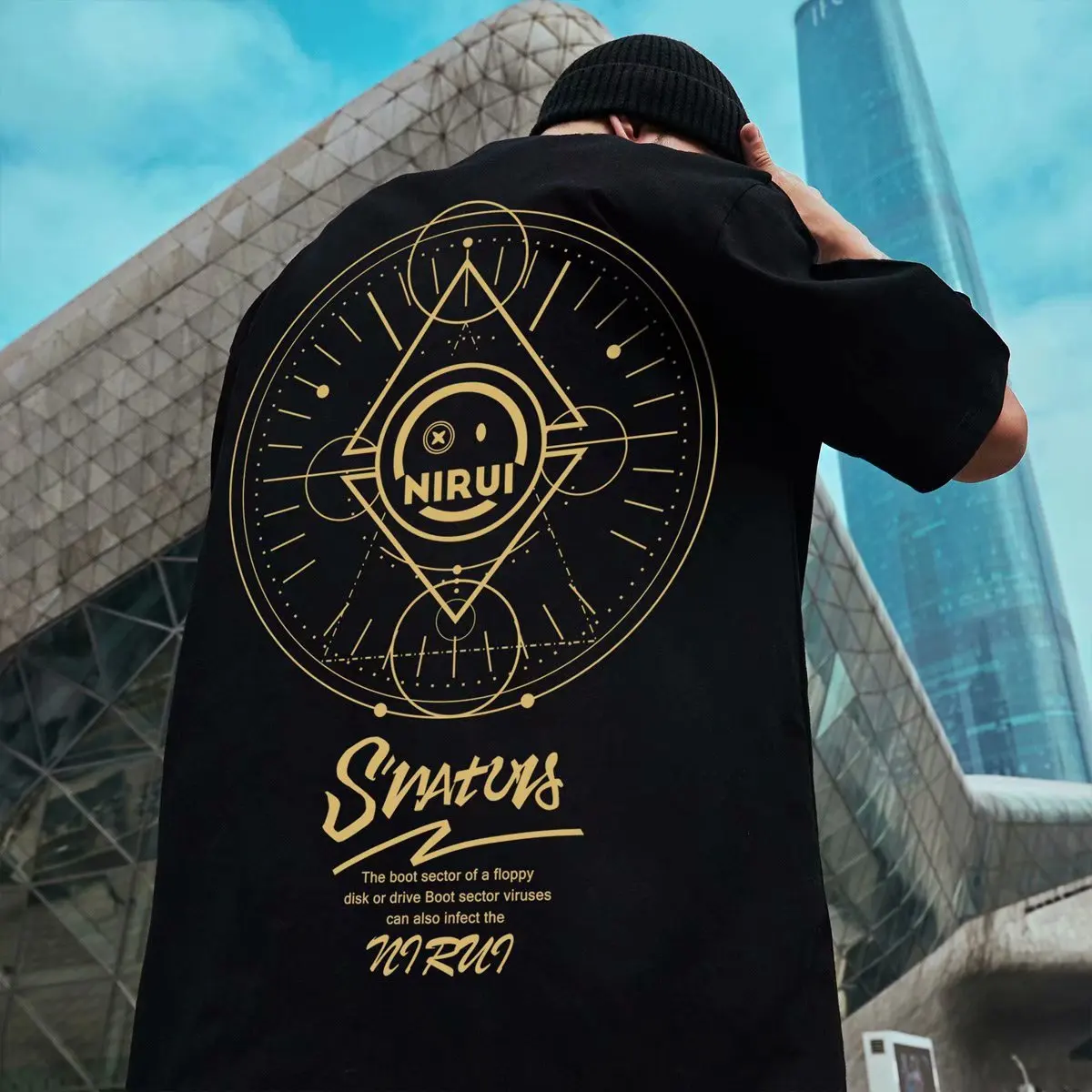 

Hip-hop brand printed short sleeve T-shirt Men's country tide street trend ins loose large size half sleeve spring and summer