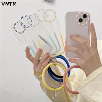 creative clear silicone collar wristband folding stand girl soft case for iphone 11 12 13 pro max xr x xs anti drop cover fundas