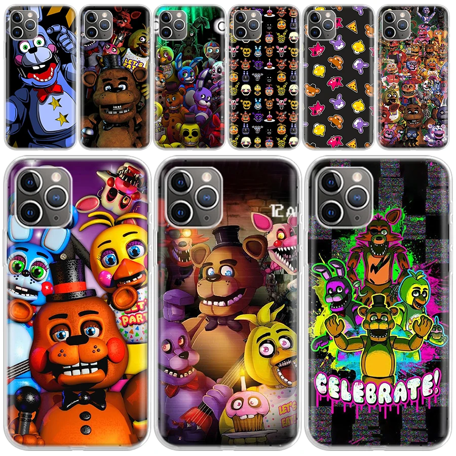 Five-Nights-At-Freddys Transparent Soft Phone Case for iPhone 14 13 12 11 Pro Max 7 Plus Apple XS XR X SE 8 6 + 6S 5 5S Mini She