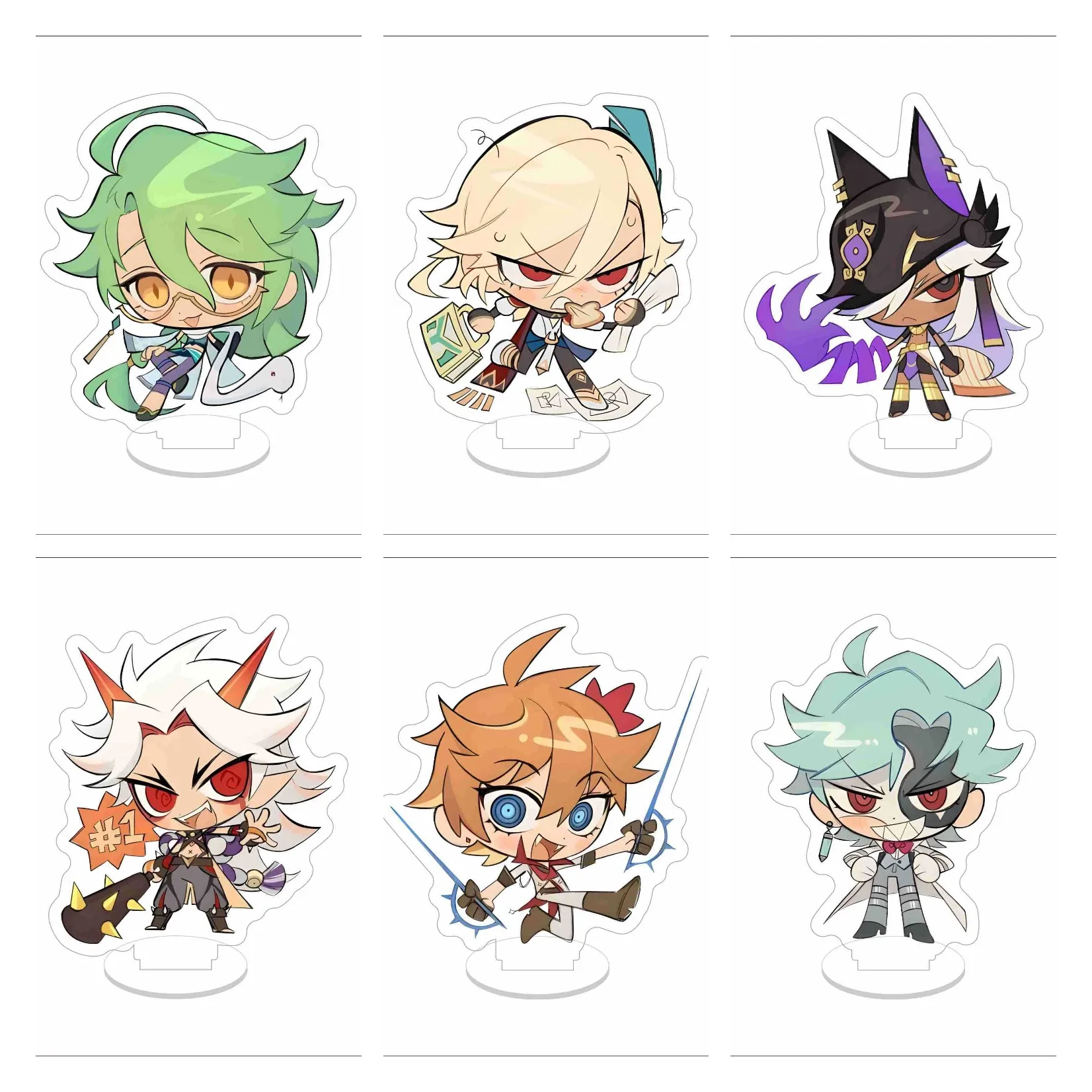 

Genshin Impact Anime Figures Kaveh Baizhu Cyno Acrylic Stands Alhaitham Atataki Itto Tartaglia Character Model Plate Desk Decor
