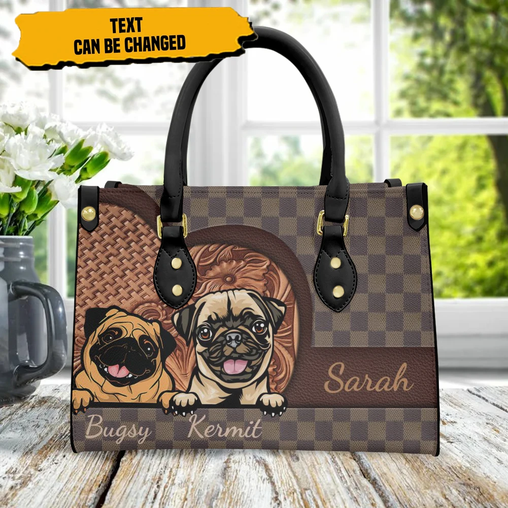 

Coloranimal PU Bag Pug Print Designer Handbag For Ladies High Quality Totes Crossbady Bag Sac De Luxe Femme Bolsa Feminina