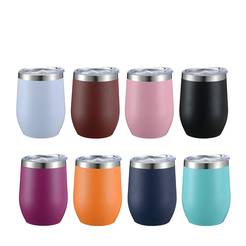 

12oz Stainless Steel Vacuum Beer Mug Wine Glass With Sealing Lid Wholesale Thermos Coffee Cup Wedding Christmas Gift Cup