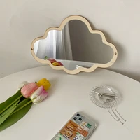 hanging mirror nordic cloud wood make up decorative mirror glass living room vintage wall mirror room desktop stickers
