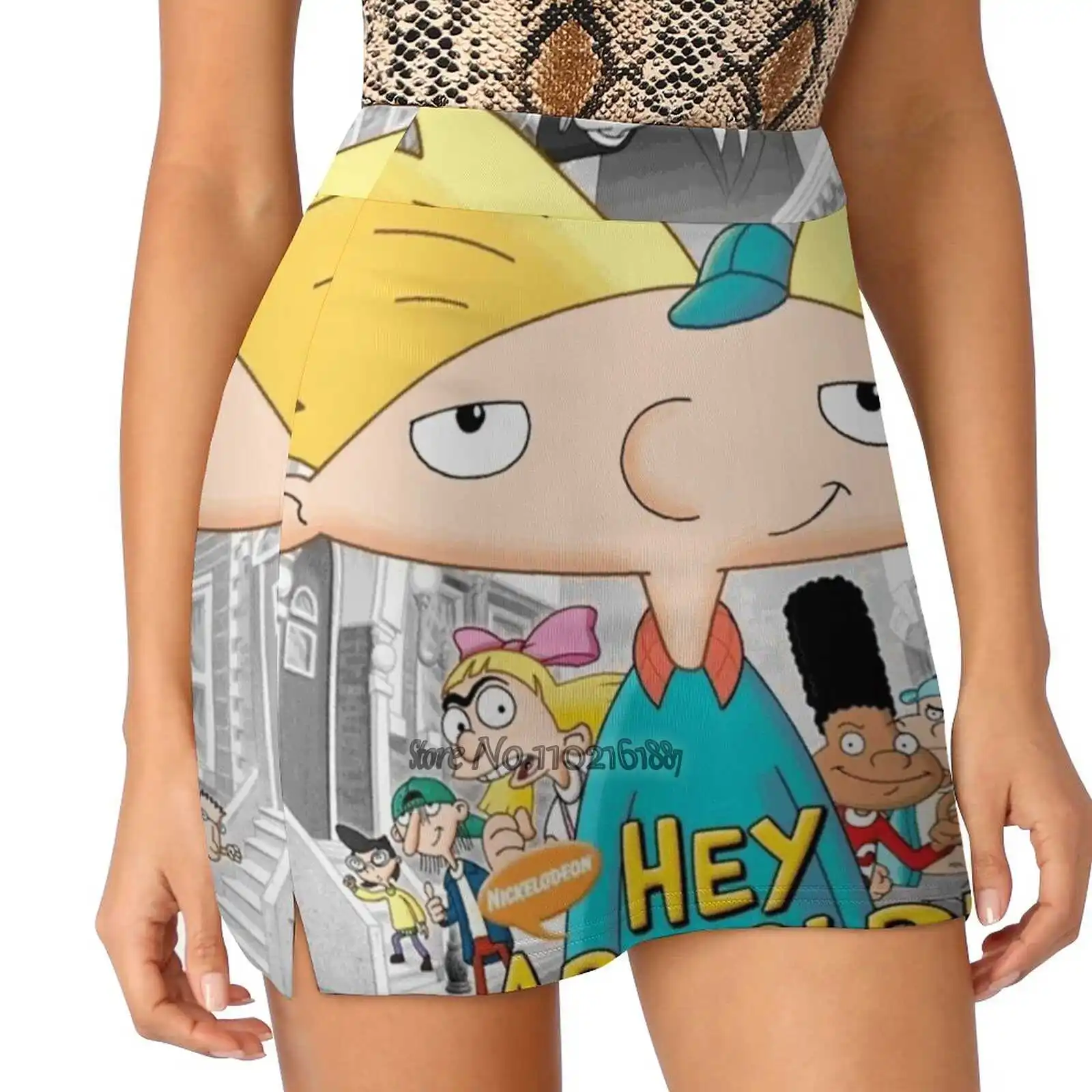 

Xczxc S-4Xl Tennis Skirts Golf Fitness Athletic Shorts Skirt With Phone Pocket Arnold 90S Cartoon Helga Nick Tv Cartoons Gerald