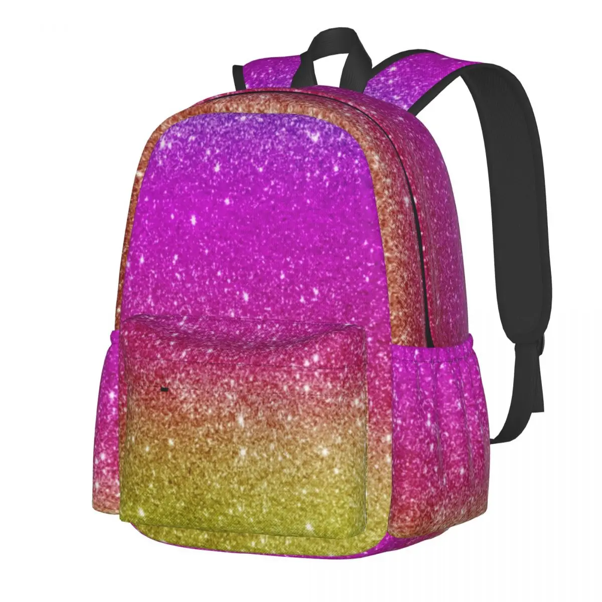 

Sparkle Rainbow Backpack Women Men Glitter Stripes Large Backpacks Modern High School Bags Outdoor High Quality Rucksack