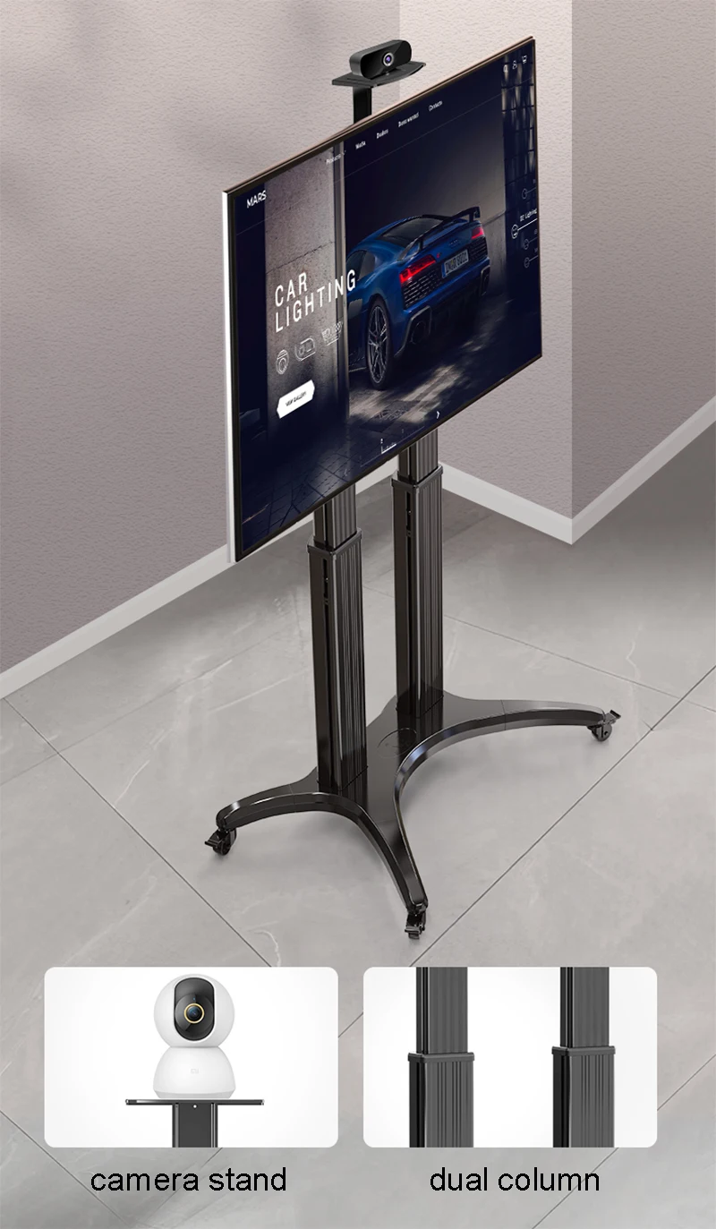 Алюминиевый сплав NB AVF1800-70-тележка для мобильного ТВ 1P с бесплатным подъемом 65-85