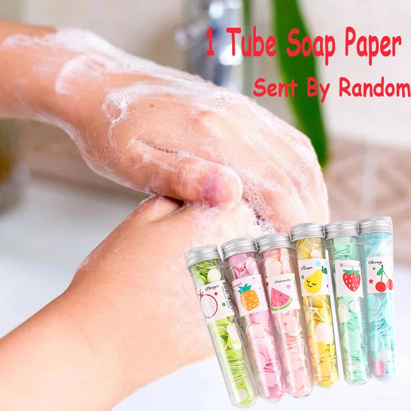 

Портативное уличное мыло для мытья рук, бумажное мыло в форме цветка, одноразовое мыло для путешествий, ароматизированное, 100 шт./партия