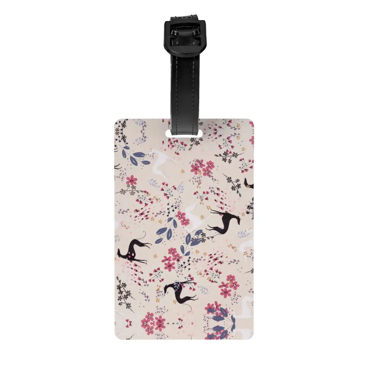 

Greyhound Sighthound Flower Love Luggage Tag for Suitcases Cute Animal Whippet Dog Baggage Tags Privacy Cover Name ID Card