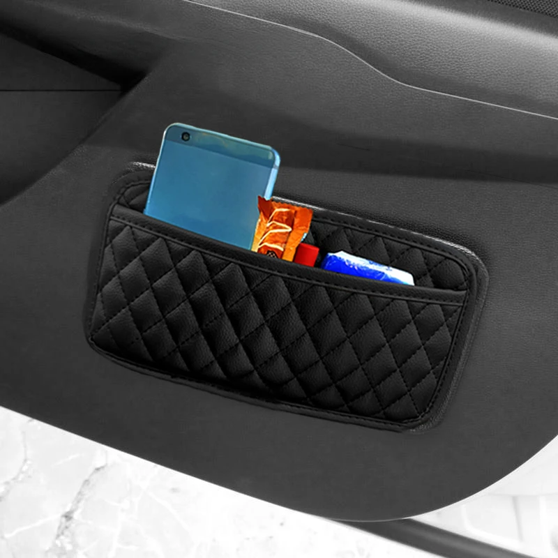 

PU Leather Car Storage Pocket Seat Back/Door/Center Console Organizer for Small Stuff Car Storage Bag Universal for All Vehicles