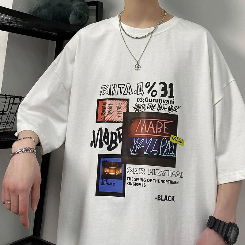 

America Vintage Street T-shirts Men Gothic Letter Graphic Tshirt y2k Man Tops Hip Hop Casual Clothing Male Summer Tees