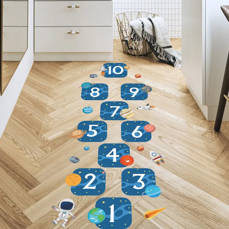 

New Universe digital Hopscotch Children's bedroom home wall decoration can remove wall stickers self-adhesive wall decoration