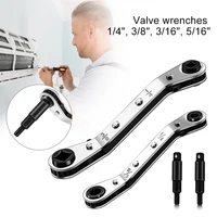 14 38 316 516 double head ratchet wrench set service wrench for air conditioning refrigeration repair tool 2 adapters