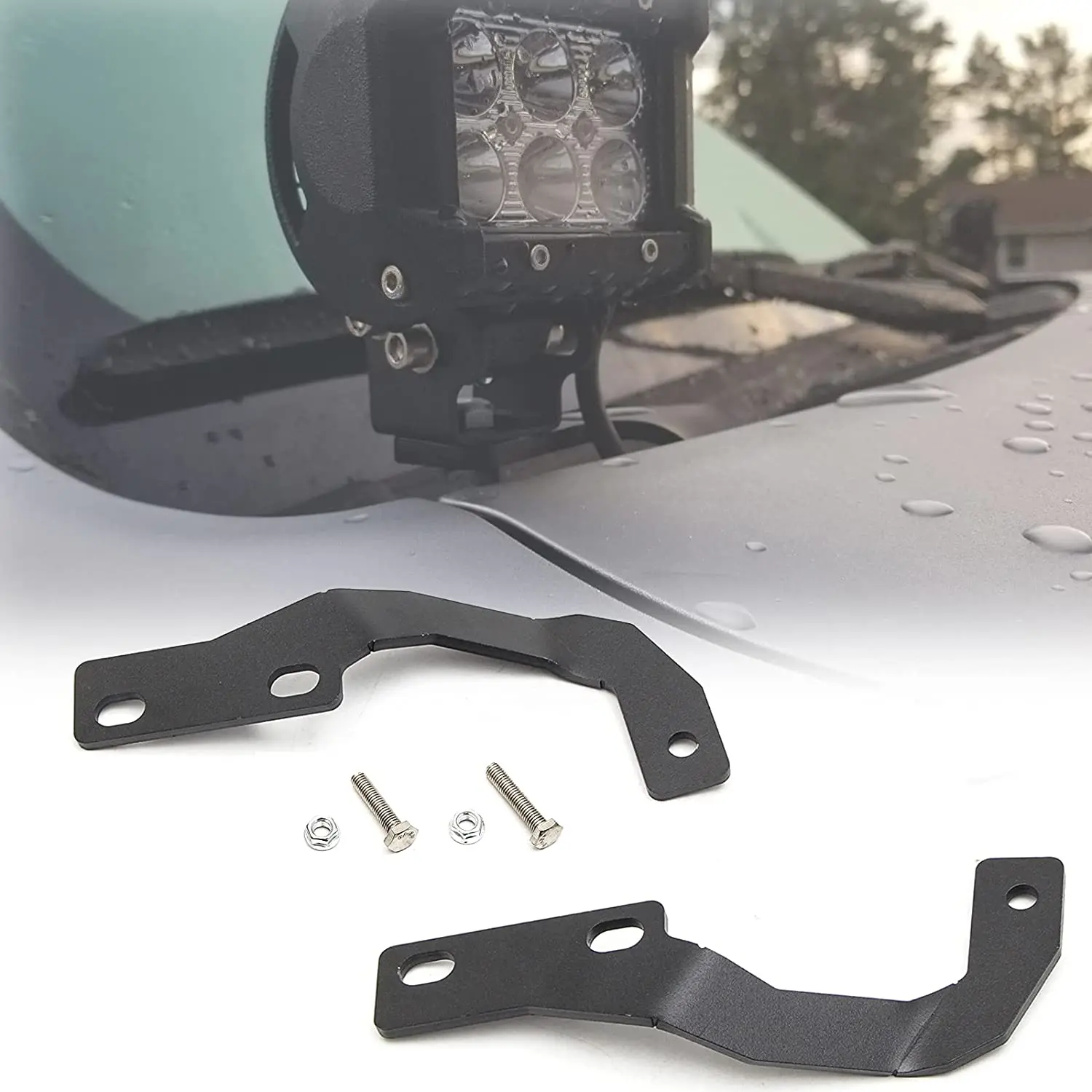 

1Pair Metal Light Bracket LED Lamp Alloy Hood Mount Brackets Compatible with Toyota 4Runner 2010-2021