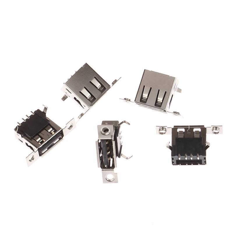 

5pcs Micro USB 2.0 Female Jack 4Pins USB Port Dock Connector Tail Charging Socket With Screw Holes